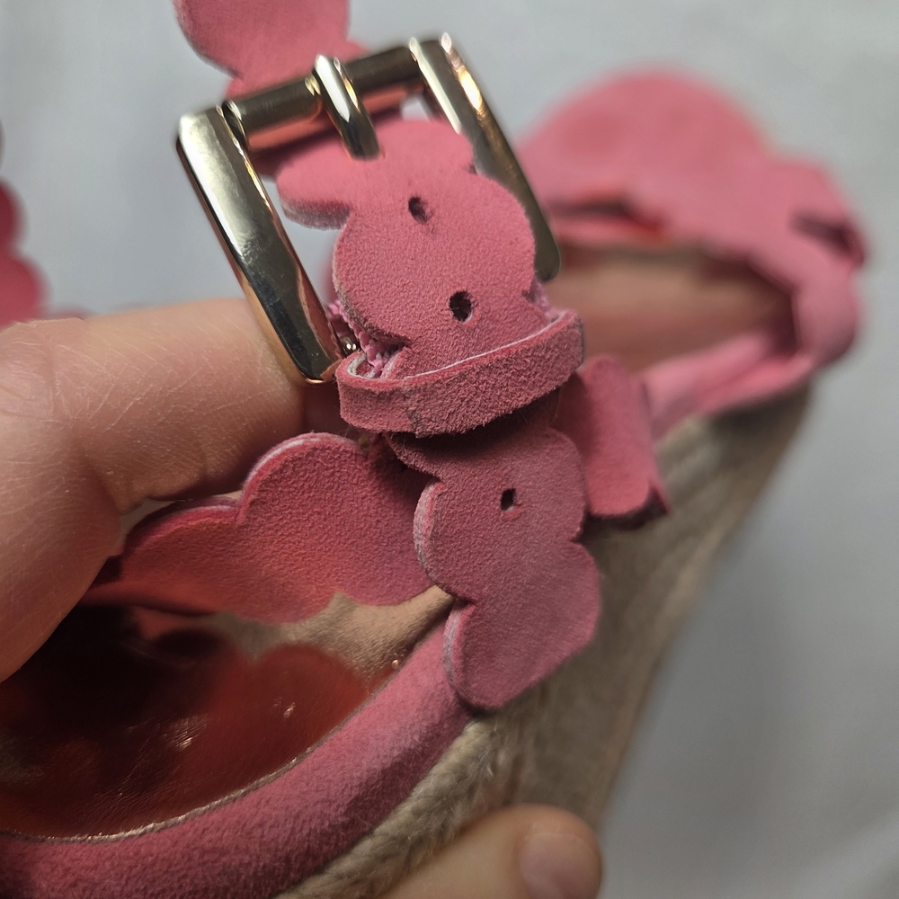 Ted Baker London Pink Leather Strappy Scalloped Wedge Sandals - Picture 7 of 7